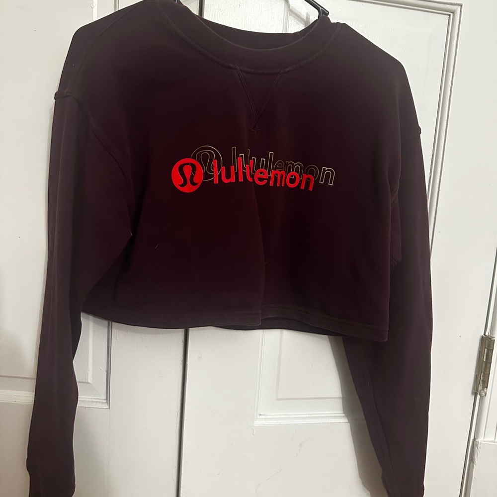 Lululemon Athletica Burgundy Cropped Hoodie